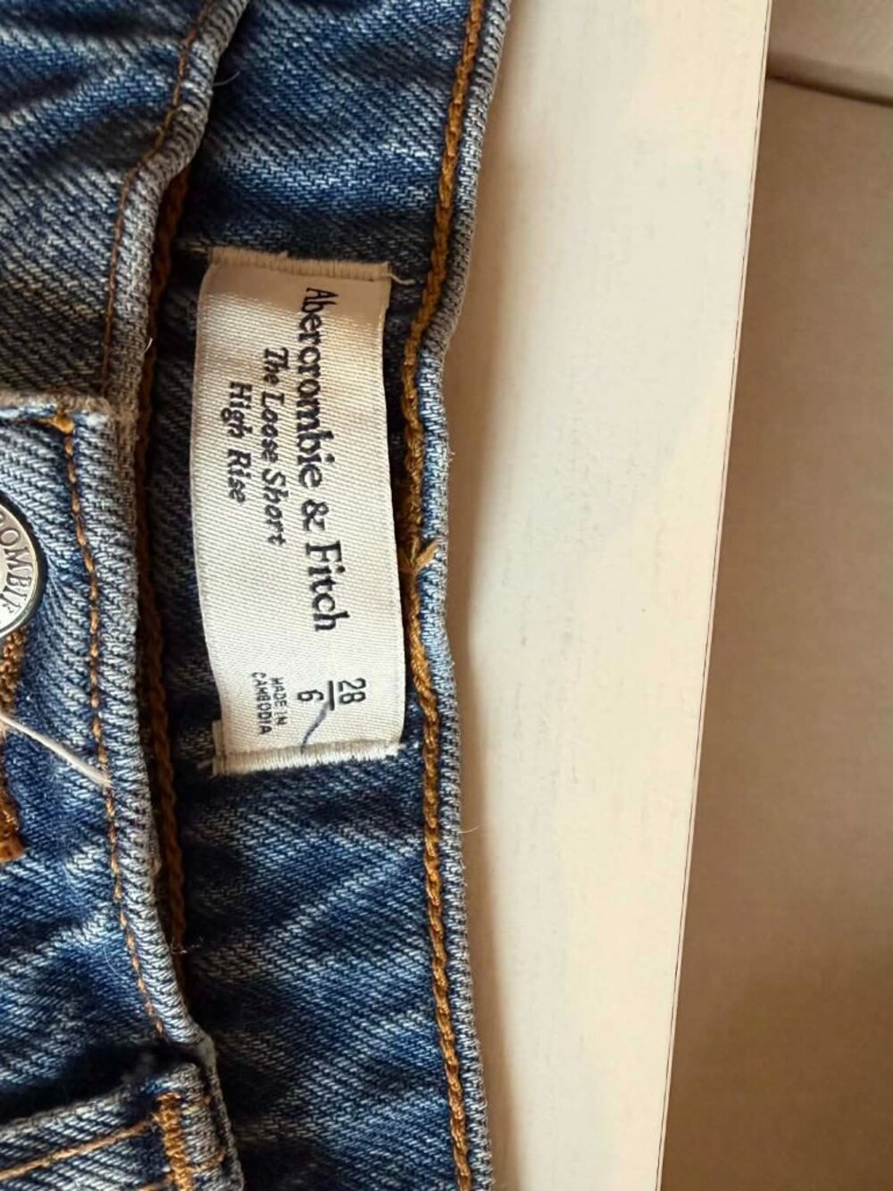 Abercrombie High Rise Denim Shorts Size 28 Dark Wash - Picture 2 of 2